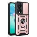 For Honor X7b Sliding Camera Cover Design TPU+PC Phone Case(Rose Gold)