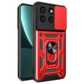 For Honor X8b Sliding Camera Cover Design TPU+PC Phone Case(Red)