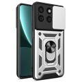 For Honor X8b Sliding Camera Cover Design TPU+PC Phone Case(Silver)