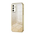 For Samsung Galaxy A05s Gradient Glitter Powder Electroplated Phone Case(Gold)