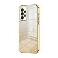 For Samsung Galaxy A23 Gradient Glitter Powder Electroplated Phone Case(Gold)