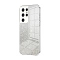 For Samsung Galaxy S21 Ultra 5G Gradient Glitter Powder Electroplated Phone Case(Transparent)