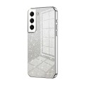 For Samsung Galaxy S22 5G Gradient Glitter Powder Electroplated Phone Case(Silver)