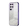 For Samsung Galaxy S22 Ultra 5G Gradient Glitter Powder Electroplated Phone Case(Purple)