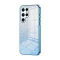 For Samsung Galaxy S22 Ultra 5G Gradient Glitter Powder Electroplated Phone Case(Blue)