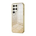 For Samsung Galaxy S23 Ultra 5G Gradient Glitter Powder Electroplated Phone Case(Gold)