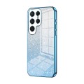 For Samsung Galaxy S23 Ultra 5G Gradient Glitter Powder Electroplated Phone Case(Blue)