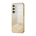 For Samsung Galaxy S23 FE 5G Gradient Glitter Powder Electroplated Phone Case(Gold)