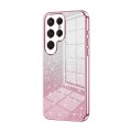 For Samsung Galaxy S24 Ultra 5G Gradient Glitter Powder Electroplated Phone Case(Pink)