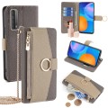 For Huawei P Smart 2021 Crossbody Litchi Texture Leather Phone Case(Grey)
