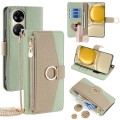 For Huawei P50 Crossbody Litchi Texture Leather Phone Case(Green)