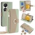 For Huawei P50 Pro Crossbody Litchi Texture Leather Phone Case(Green)