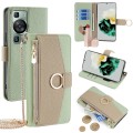 For Huawei P60 / P60 Pro Crossbody Litchi Texture Leather Phone Case(Green)