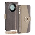For Huawei Mate 60 Crossbody Litchi Texture Leather Phone Case(Grey)
