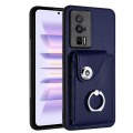 For Xiaomi Poco F5 Pro/Redmi K60/K60 Pro Organ Card Bag Ring Holder PU Phone Case(Blue)
