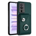 For Xiaomi Poco F5 Pro/Redmi K60/K60 Pro Organ Card Bag Ring Holder PU Phone Case(Green)