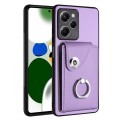 For Xiaomi Poco X5 Pro/Redmi Note 12 Pro Speed Organ Card Bag Ring Holder PU Phone Case(Purple)