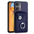 For Xiaomi Redmi 13C 5G / Redmi 13R Organ Card Bag Ring Holder PU Phone Case(Blue)