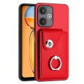 For Xiaomi Redmi 13C 5G / Redmi 13R Organ Card Bag Ring Holder PU Phone Case(Red)