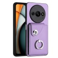 For Xiaomi Redmi A3 4G Organ Card Bag Ring Holder PU Phone Case(Purple)