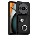 For Xiaomi Redmi A3 4G Organ Card Bag Ring Holder PU Phone Case(Black)