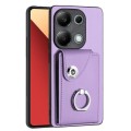 For Xiaomi Redmi Note 13 Pro 4G Global Organ Card Bag Ring Holder PU Phone Case(Purple)