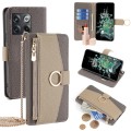 For OnePlus 10T Crossbody Litchi Texture Leather Phone Case(Grey)
