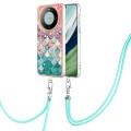 For Huawei Mate 60 Pro Electroplating IMD TPU Phone Case with Lanyard(Colorful Scales)