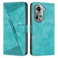 For OPPO Reno11 5G Global Dream Triangle Leather Phone Case with Long  Lanyard(Green)