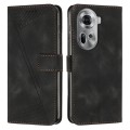 For OPPO Reno11 5G Global Dream Triangle Leather Phone Case with Long  Lanyard(Black)