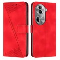 For OPPO Reno11 Pro Global Dream Triangle Leather Phone Case with Long  Lanyard(Red)