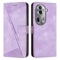 For OPPO Reno11 Pro Global Dream Triangle Leather Phone Case with Long  Lanyard(Purple)