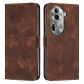 For OPPO Reno11 Pro Global Dream Triangle Leather Phone Case with Long  Lanyard(Brown)