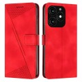 For Tecno Spark 20 Dream Triangle Leather Phone Case with Long  Lanyard(Red)