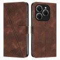 For Tecno Spark 20 Pro Dream Triangle Leather Phone Case with Long  Lanyard(Brown)