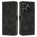 For Tecno Spark 20 Pro Dream Triangle Leather Phone Case with Long  Lanyard(Black)
