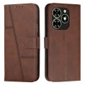 For Tecno Spark Go 2024 / POP 8 Stitching Calf Texture Buckle Leather Phone Case(Brown)