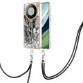 For Huawei Mate 60 Electroplating Dual-side IMD Phone Case with Lanyard(Totem Elephant)