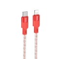 hoco X99 Crystal Junction PD 20W USB-C / Type-C to 8 Pin Silicone Charging Data Cable, Length:1m(Red