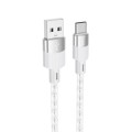 hoco X99 Crystal Junction 3A USB to USB-C / Type-C Silicone Charging Data Cable, Length:1m(Grey)