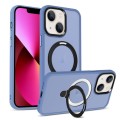 For iPhone 13 MagSafe Holder Skin-feel PC Hybrid TPU Phone Case(Blue)