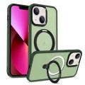 For iPhone 13 MagSafe Holder Skin-feel PC Hybrid TPU Phone Case(Green)