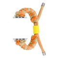 For Apple Watch Series 9 45mm Paracord Fishtail Braided Silicone Bead Watch Band(Orange Yellow)