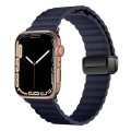 For Apple Watch SE 2023 44mm Water Ripple Magnetic Folding Buckle Watch Band, Style: Bold Version(In