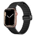 For Apple Watch Ultra 2 49mm Water Ripple Magnetic Folding Buckle Watch Band, Style: Bold Version(Bl