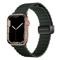 For Apple Watch Ultra 49mm Water Ripple Magnetic Folding Buckle Watch Band, Style: Bold Version(Dark