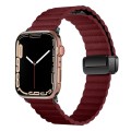 For Apple Watch Series 7 41mm Water Ripple Magnetic Folding Buckle Watch Band, Style: Bold Version(W