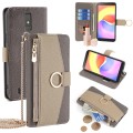 For ZTE Blade A32 Crossbody Litchi Texture Leather Phone Case(Grey)
