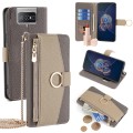 For Asus Zenfone 8 Flip ZS672KS Crossbody Litchi Texture Leather Phone Case(Grey)
