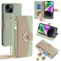 For iPhone 14 Crossbody Litchi Texture Leather Phone Case(Green)
